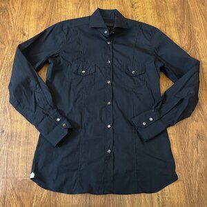 Ari stretch cotton western button front shirt